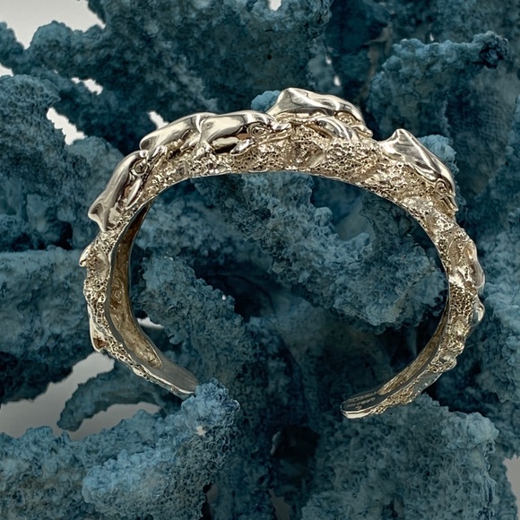 Kabana Sterling Silver Dolphin Cuff Bracelet - Picture 7 of 8